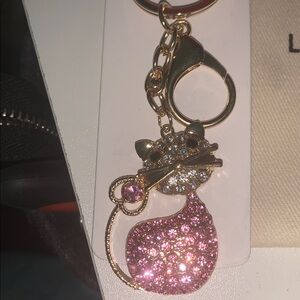 Crystal Cat purse/bag Keychain nwt